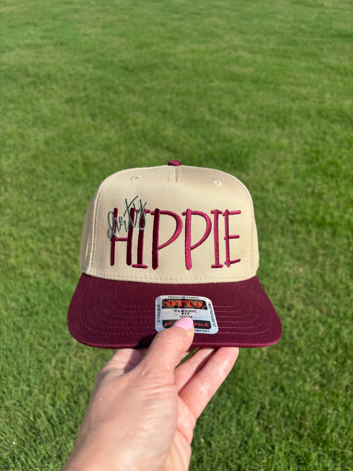 Dirty Hippie Front  Trucker Hat with Adjustable Snap Back