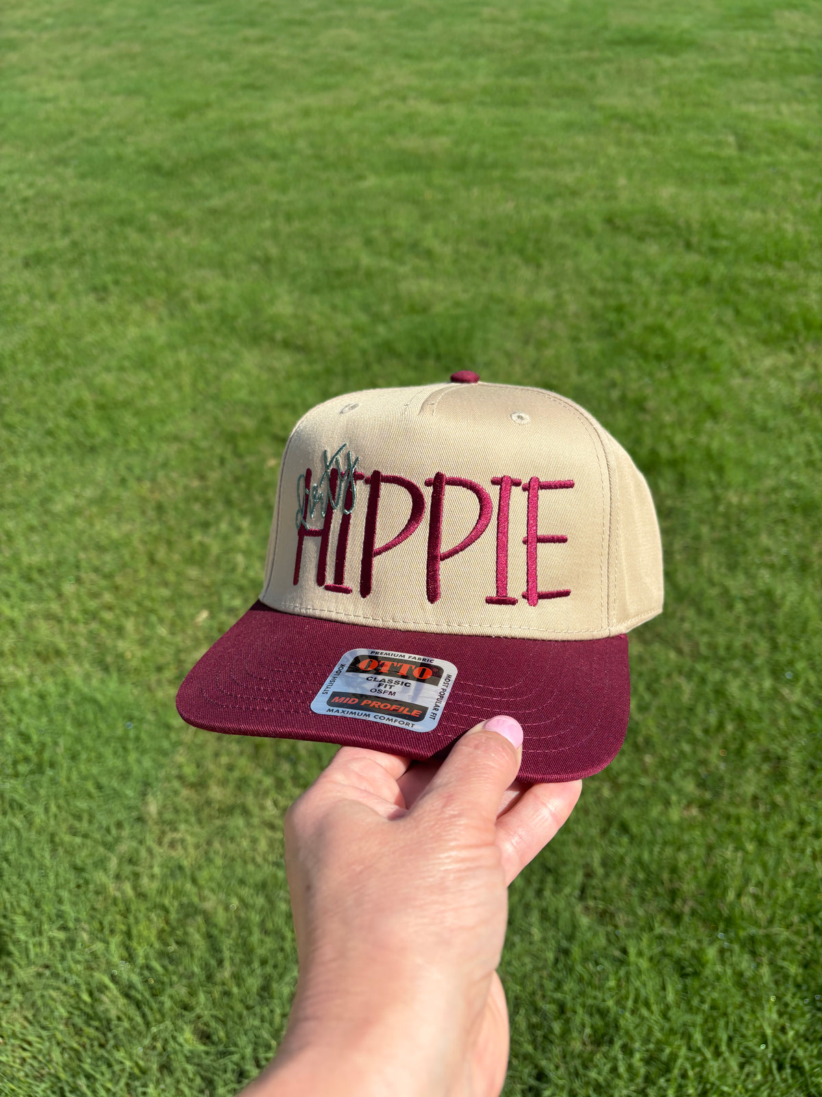 Dirty Hippie Front  Trucker Hat with Adjustable Snap Back