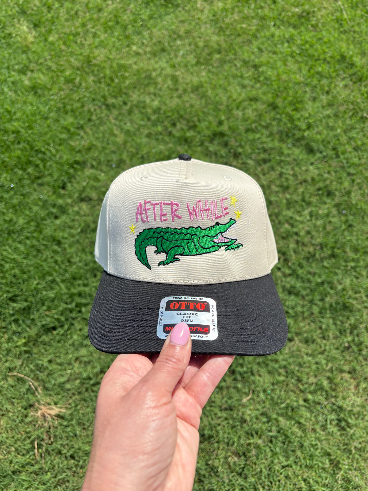 After While Crocodile | Canvas Hat with Adjustable Snap Back
