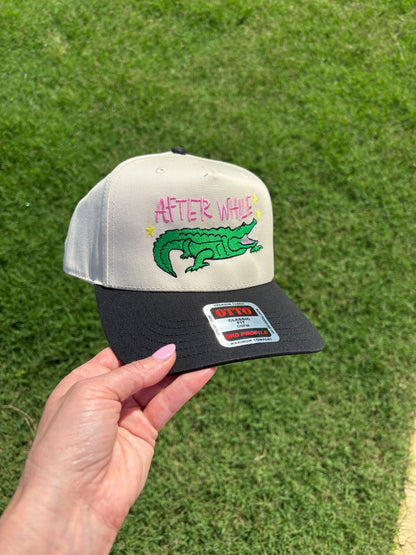 After While Crocodile | Canvas Hat with Adjustable Snap Back
