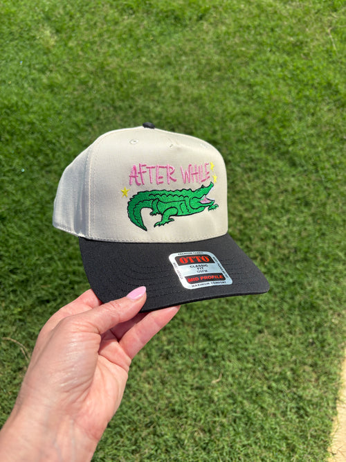 After While Crocodile | Canvas Hat with Adjustable Snap Back
