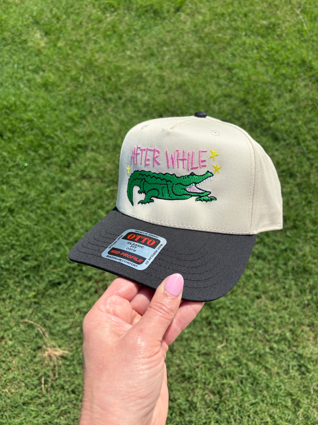After While Crocodile | Canvas Hat with Adjustable Snap Back