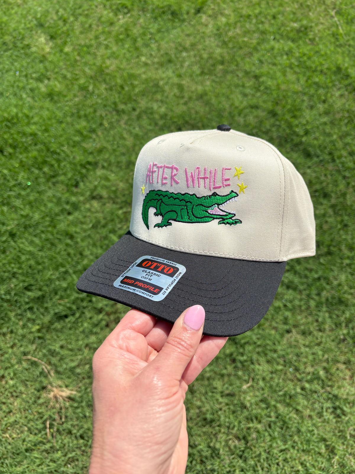After While Crocodile | Canvas Hat with Adjustable Snap Back