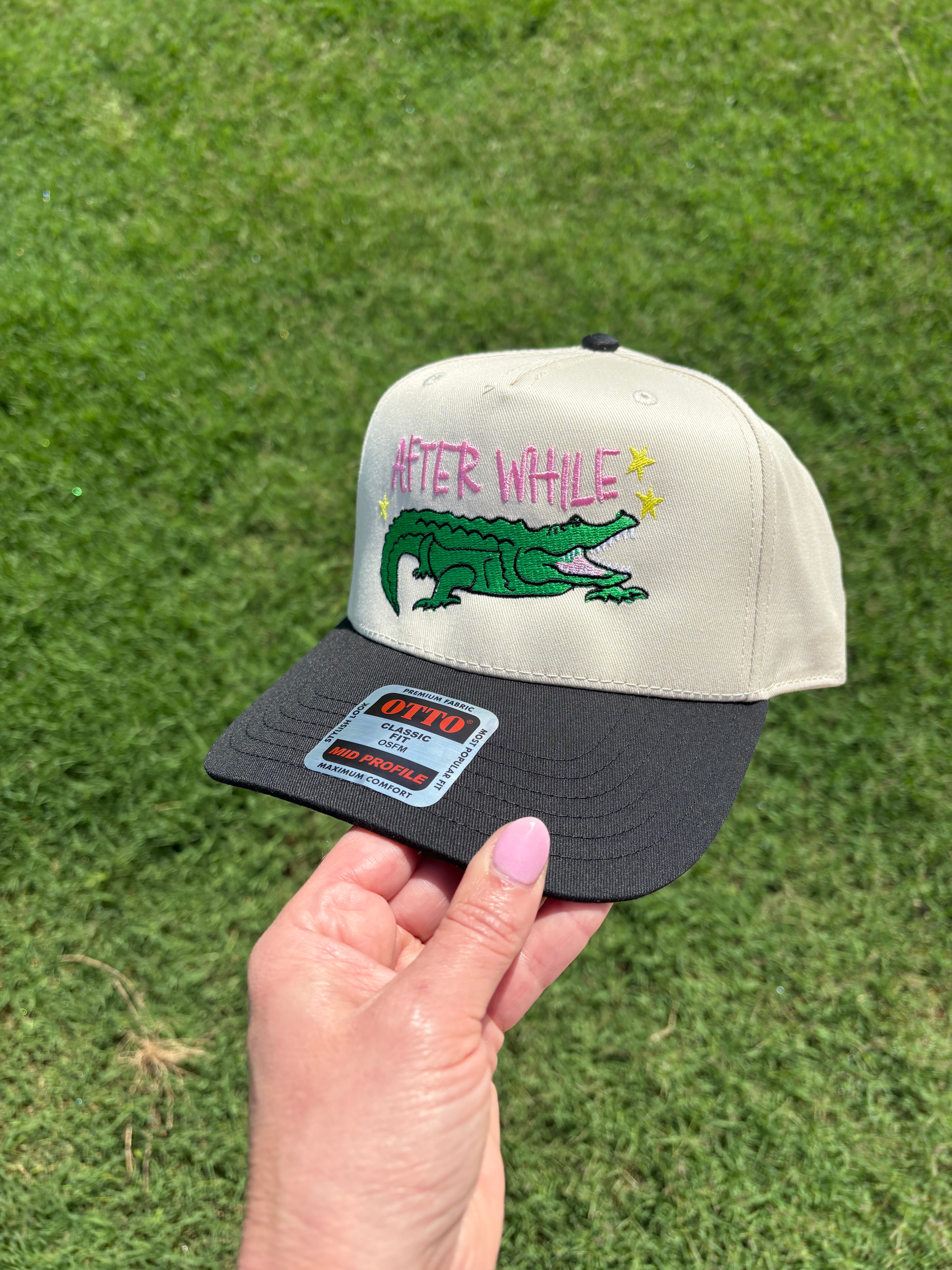 After While Crocodile | Canvas Hat with Adjustable Snap Back