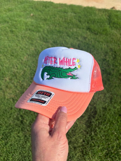 After While Crocodile Foam Front Trucker Hat with Adjustable Snap Back