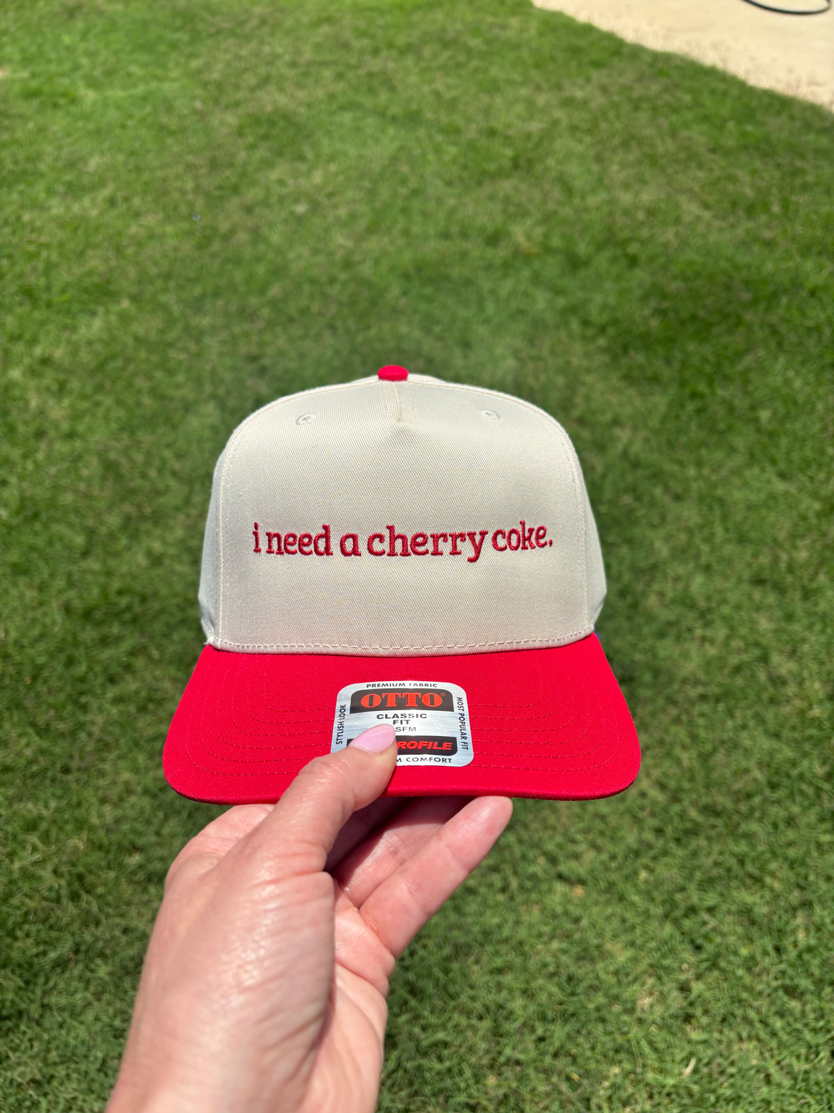 I Need a Cherry Coke Hat with Adjustable Snap Back