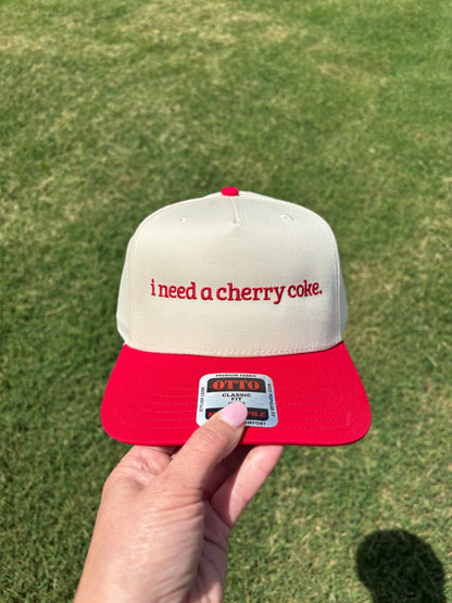 I Need a Cherry Coke Hat with Adjustable Snap Back