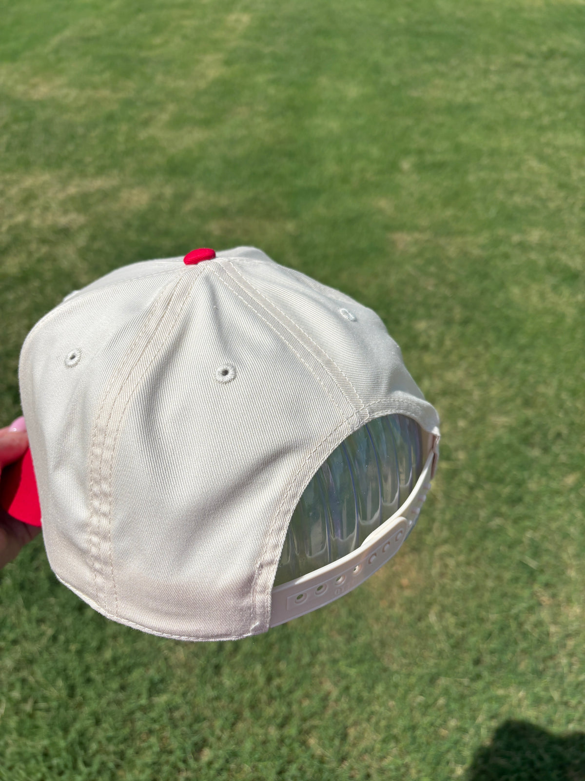 Red Wildflowers Canvas Hat with Adjustable Snap Back