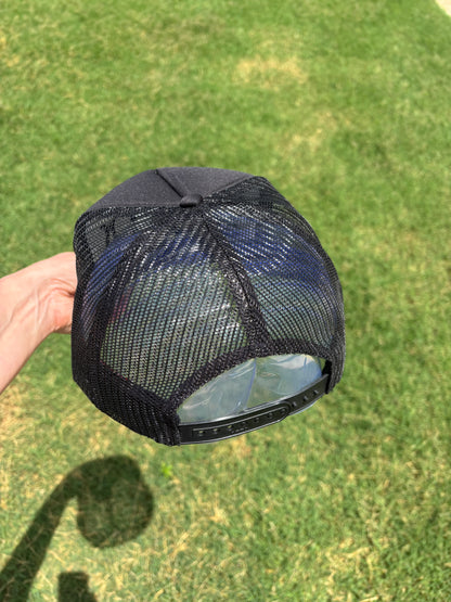 MAMA Black on Black Foam Front Trucker Hat with Adjustable Snap Back