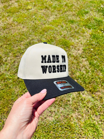 Made To Worship 3D Puff Any Color Embroidery SnapBack Hat Ball Cap