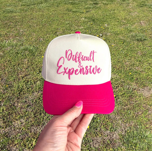 Difficult and Expensive Embroidered Ball Cap  Adjustable Snap Back Hat