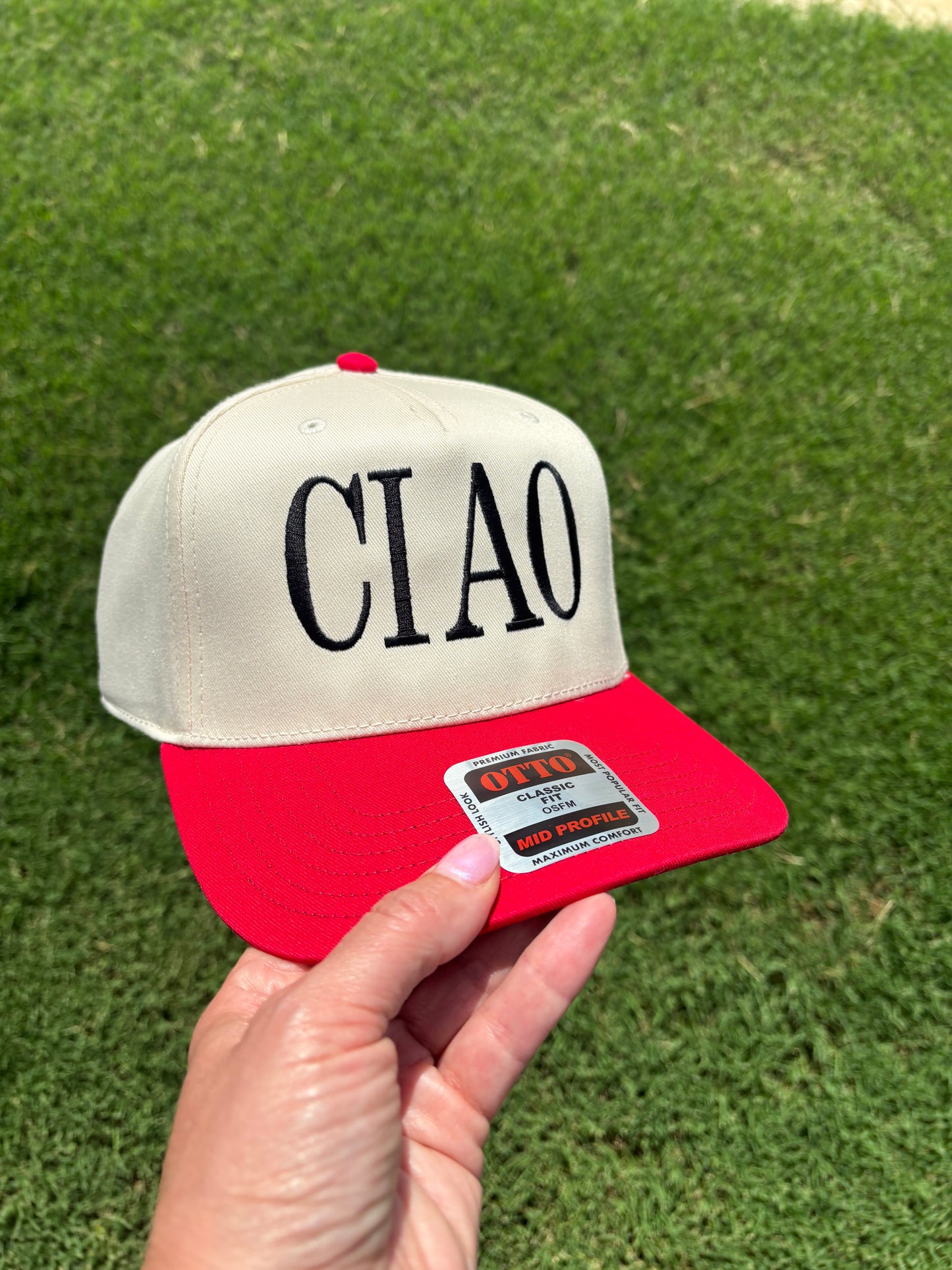 Ciao Ball Cap with Adjustable Snap Back Any Color