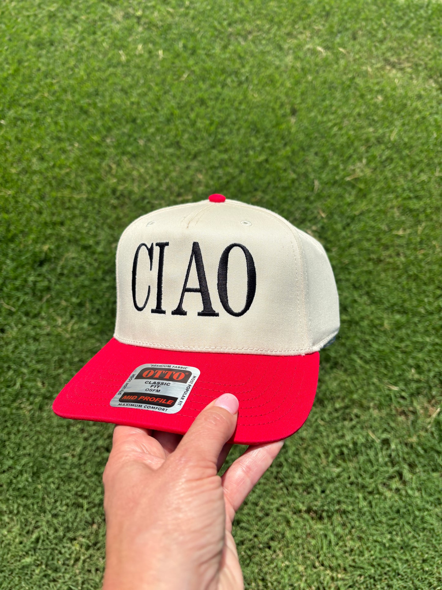 Ciao Ball Cap with Adjustable Snap Back Any Color