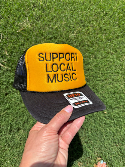Support Local Music Trucker Hat Embroidered Snapback