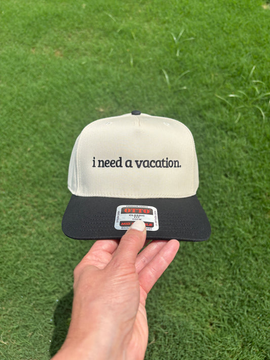 I Need a Vacation Trucker Hat with Adjustable Snap Back