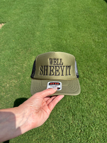 Well Sheeyit Custom Embroidered Trucker Snapback - Choose Hat Style, Color