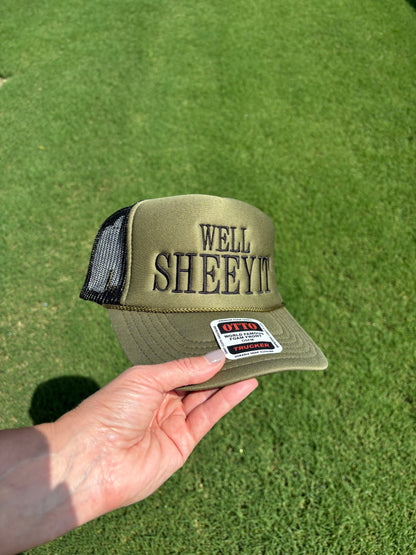 Well Sheeyit Custom Embroidered Trucker Snapback - Choose Hat Style, Color