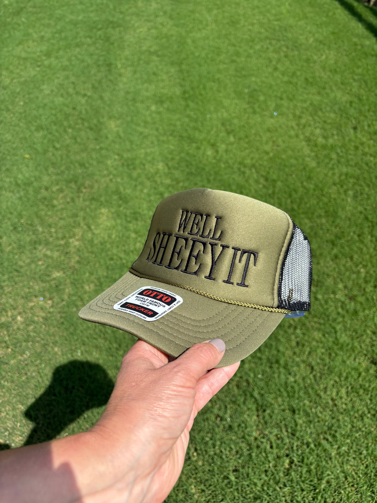 Well Sheeyit Custom Embroidered Trucker Snapback - Choose Hat Style, Color