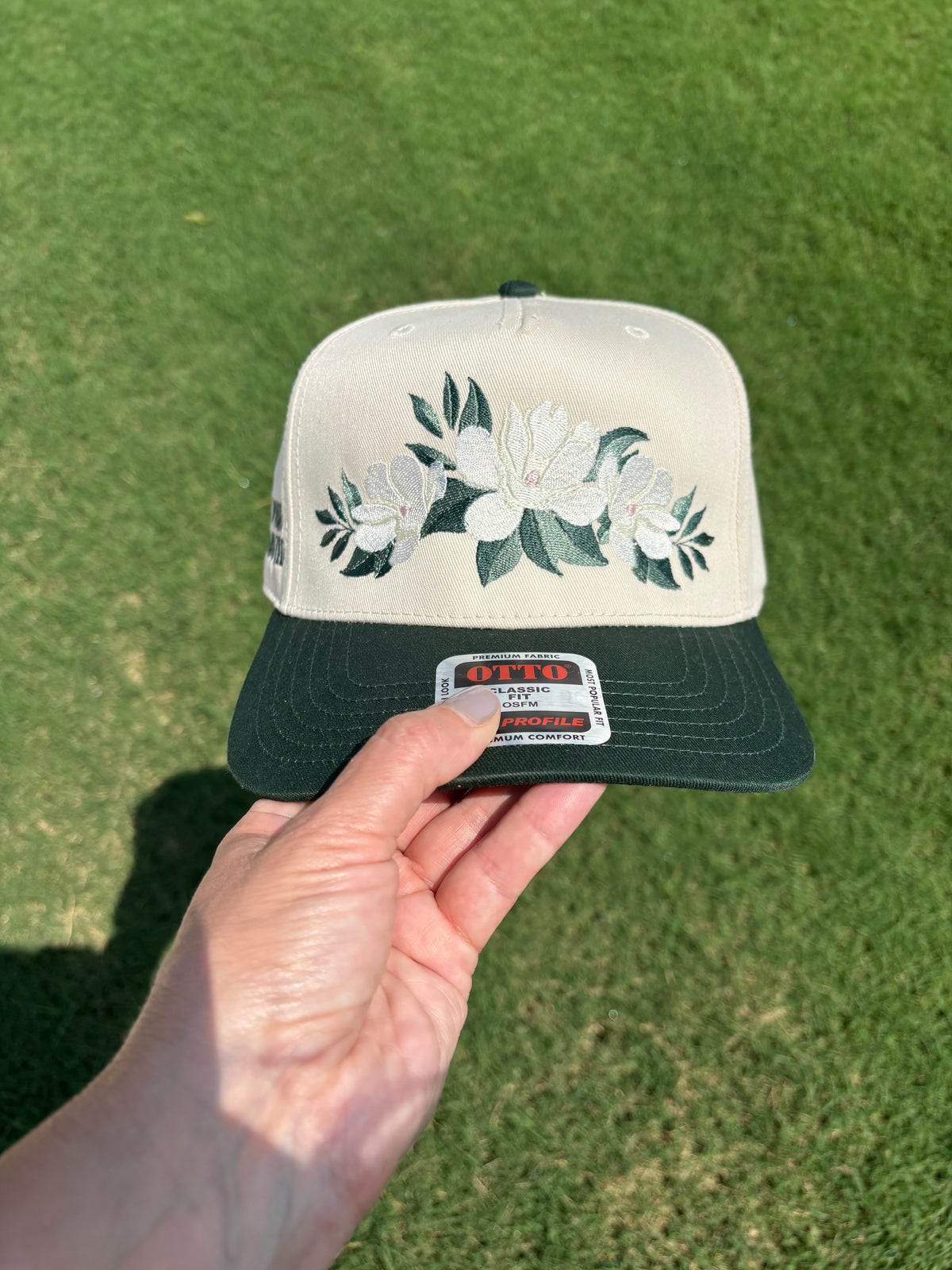 Magnolia Swag Bloom Where You're Planted Flowers Hat with Adjustable Snap Back