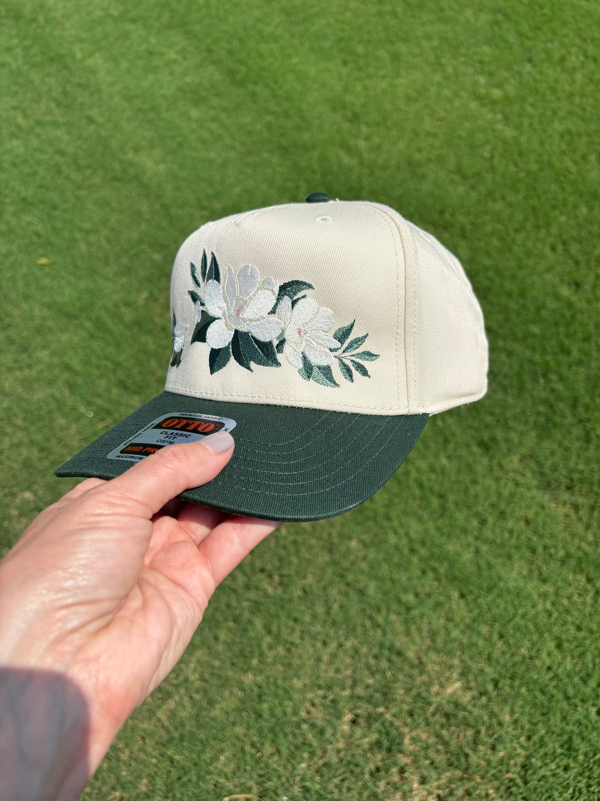 Magnolia Swag Bloom Where You're Planted Flowers Hat with Adjustable Snap Back