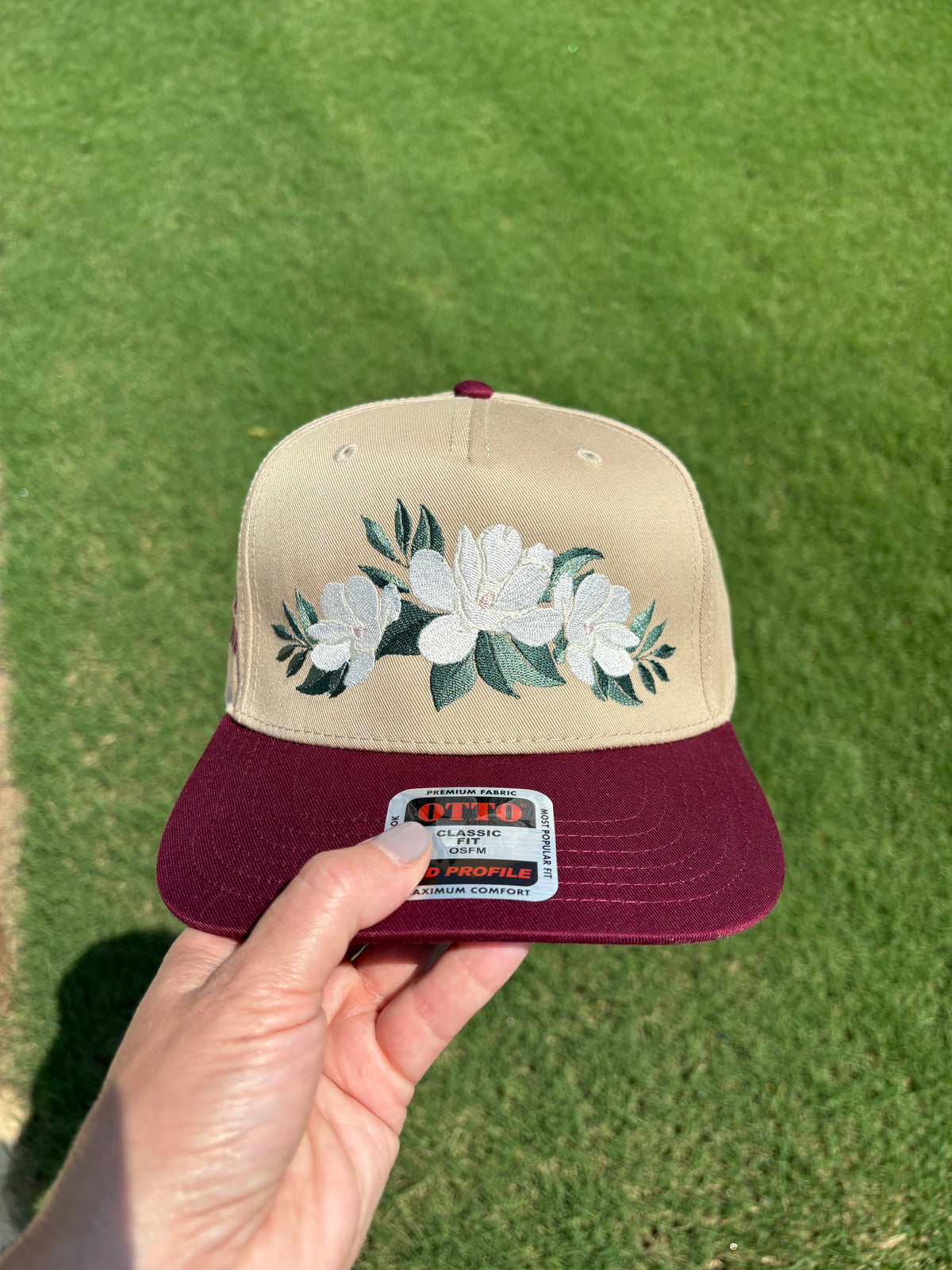 Magnolia Swag Bloom Where You're Planted Flowers Hat with Adjustable Snap Back