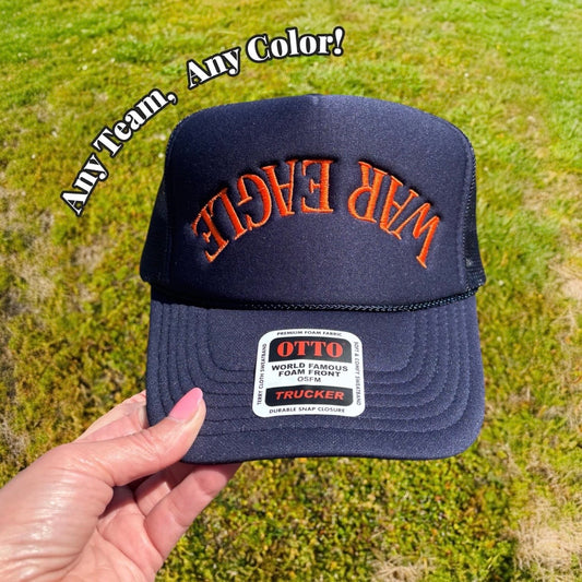 Custom Upside Down Backward Any Text War Eagle SnapBack Ball Cap