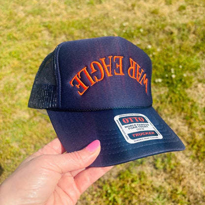 Custom Upside Down Backward Any Text War Eagle SnapBack Ball Cap