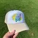 Cute Hippie Bus with Daisy Flowers |   Front Trucker Hat with Adjustable Snap Back