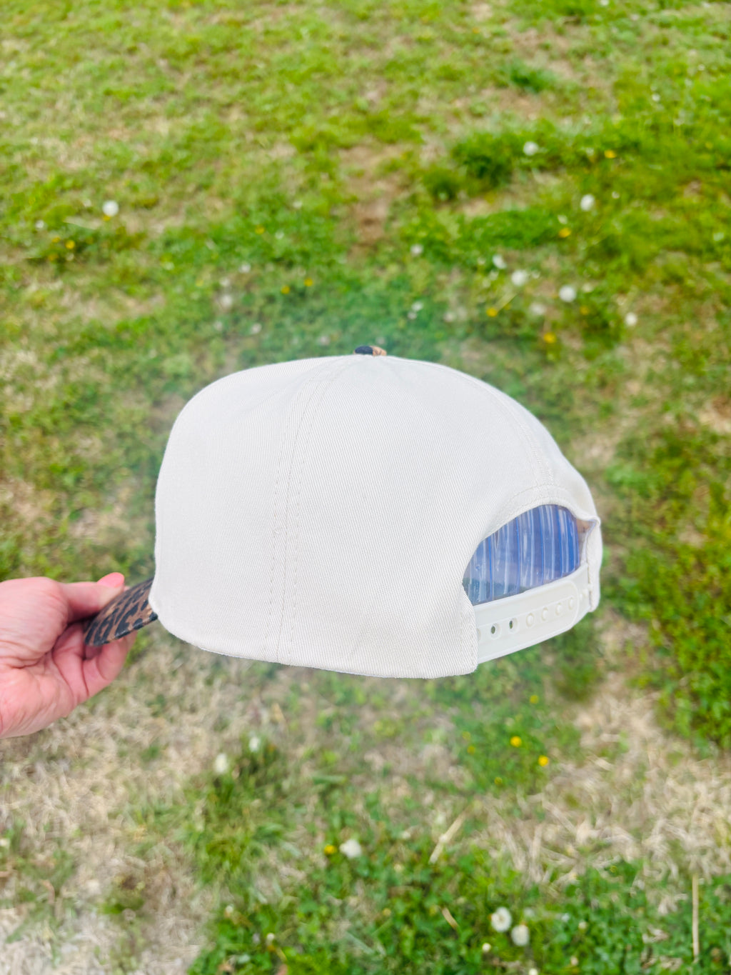 Embroidered Mommin' Ball Cap with Leopard Print Bill  Adjustable Snap Back
