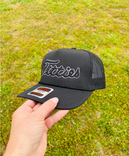 3d Puff Titties Embroidered Ball Cap  Adjustable Snap Back Funny Gold Hat