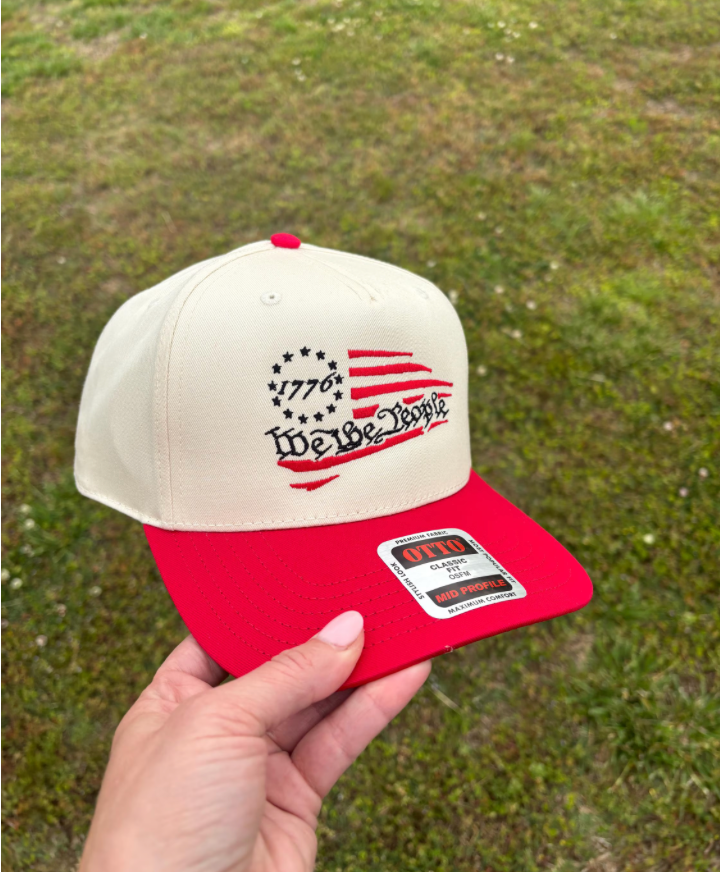 We the People American Flag Hat with Adjustable Snap Back