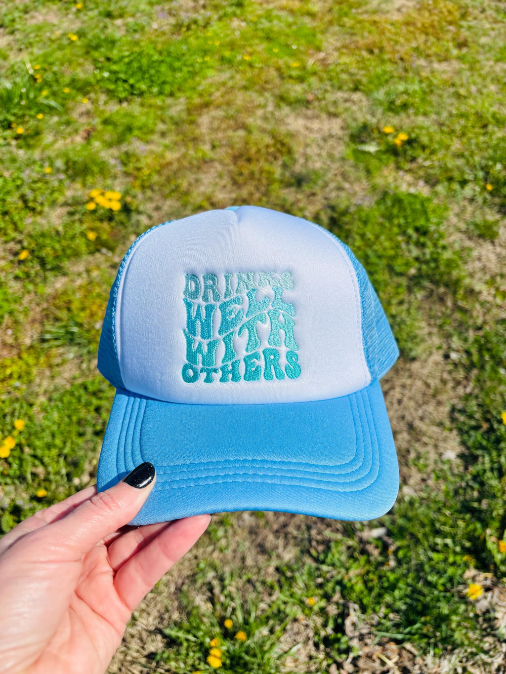Drinks Well With Others Foam Front Ball Cap with Adjustable Snap Back