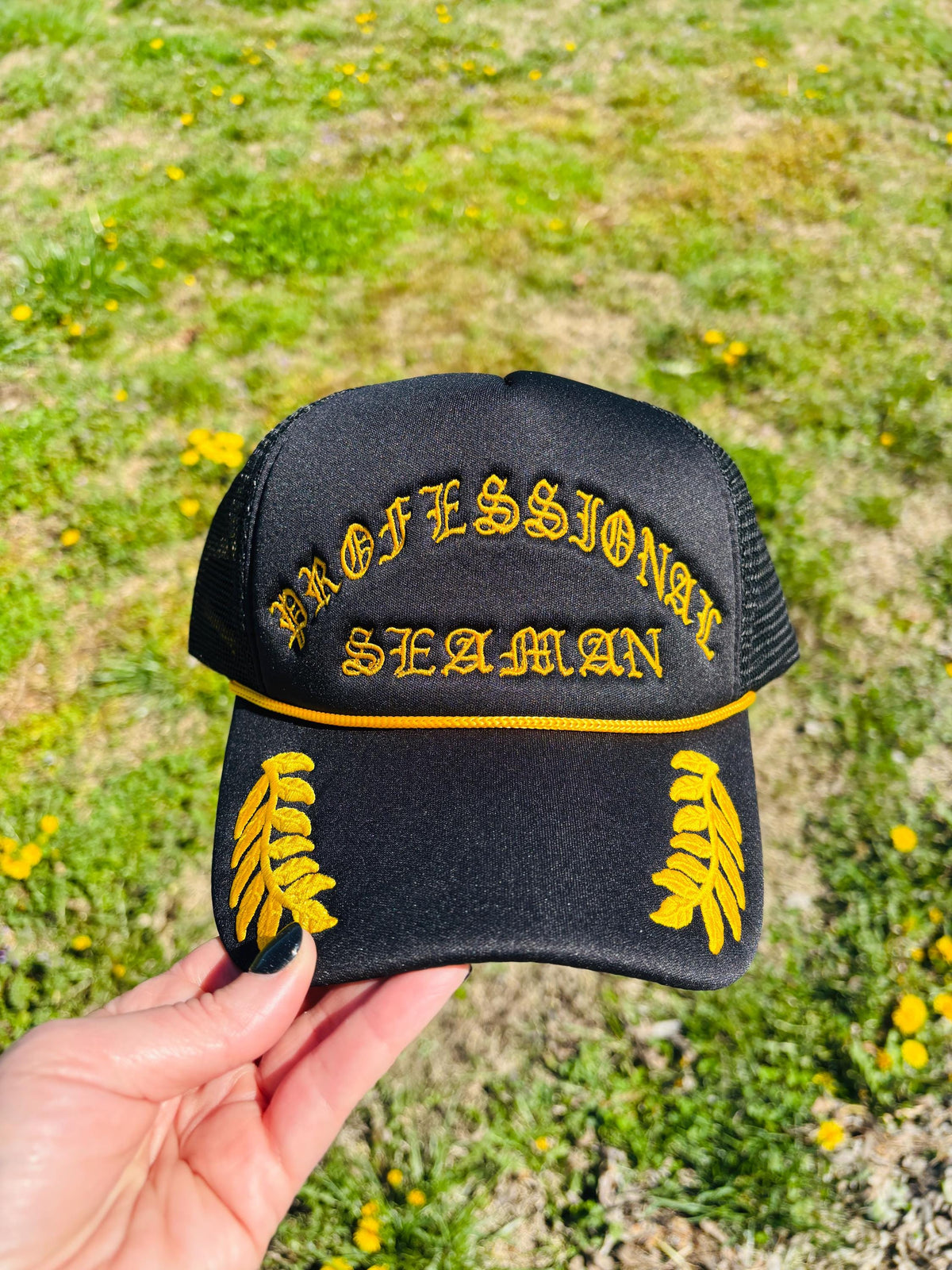 Professional Seaman Embroidered Trucker Hat, Beach Boat Lake Life Snapback