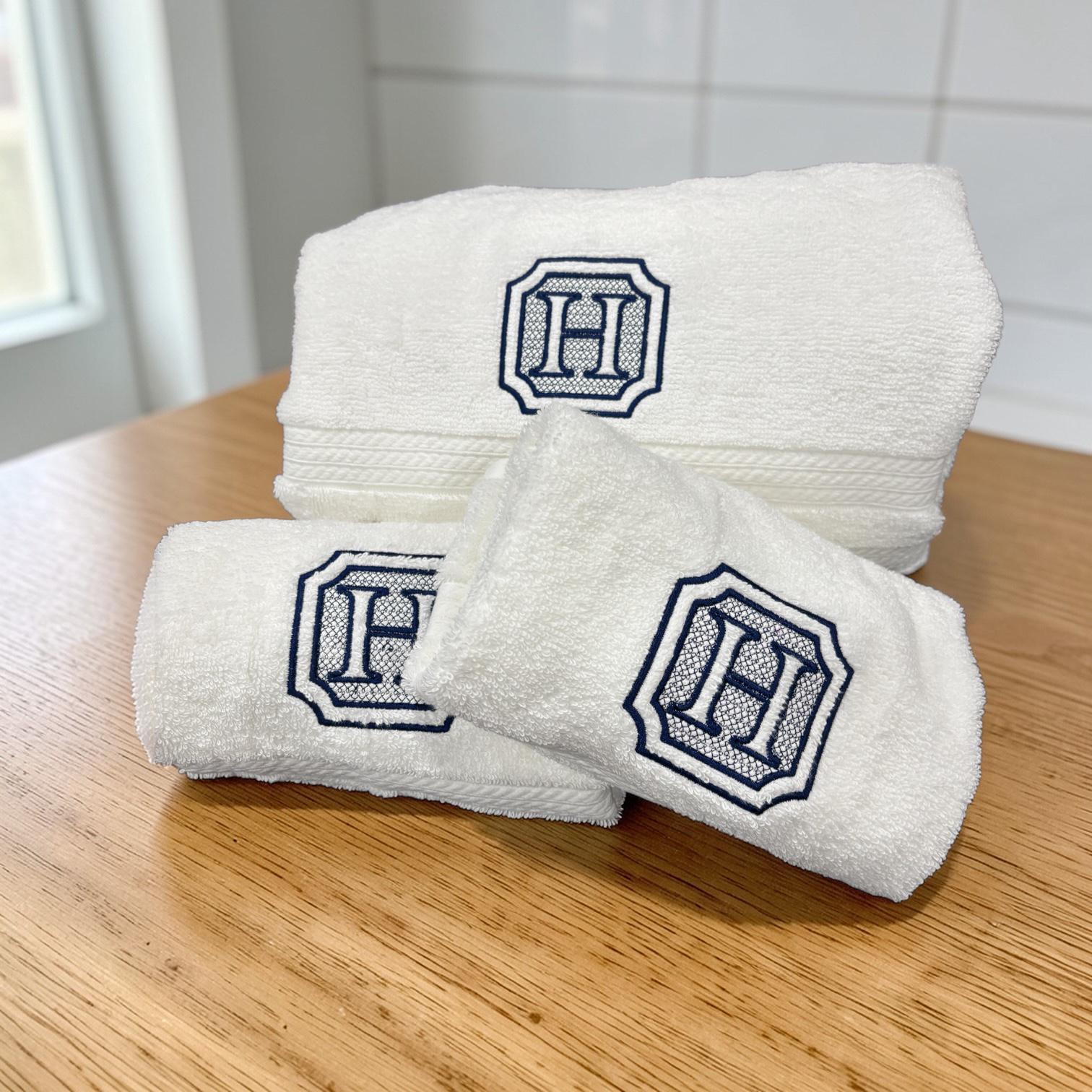 Monogram Letter Embroidered Towel or Towel Set Perfect Personalized Wedding Gift Embroidered Wedding Gift Bridal Shower Gift