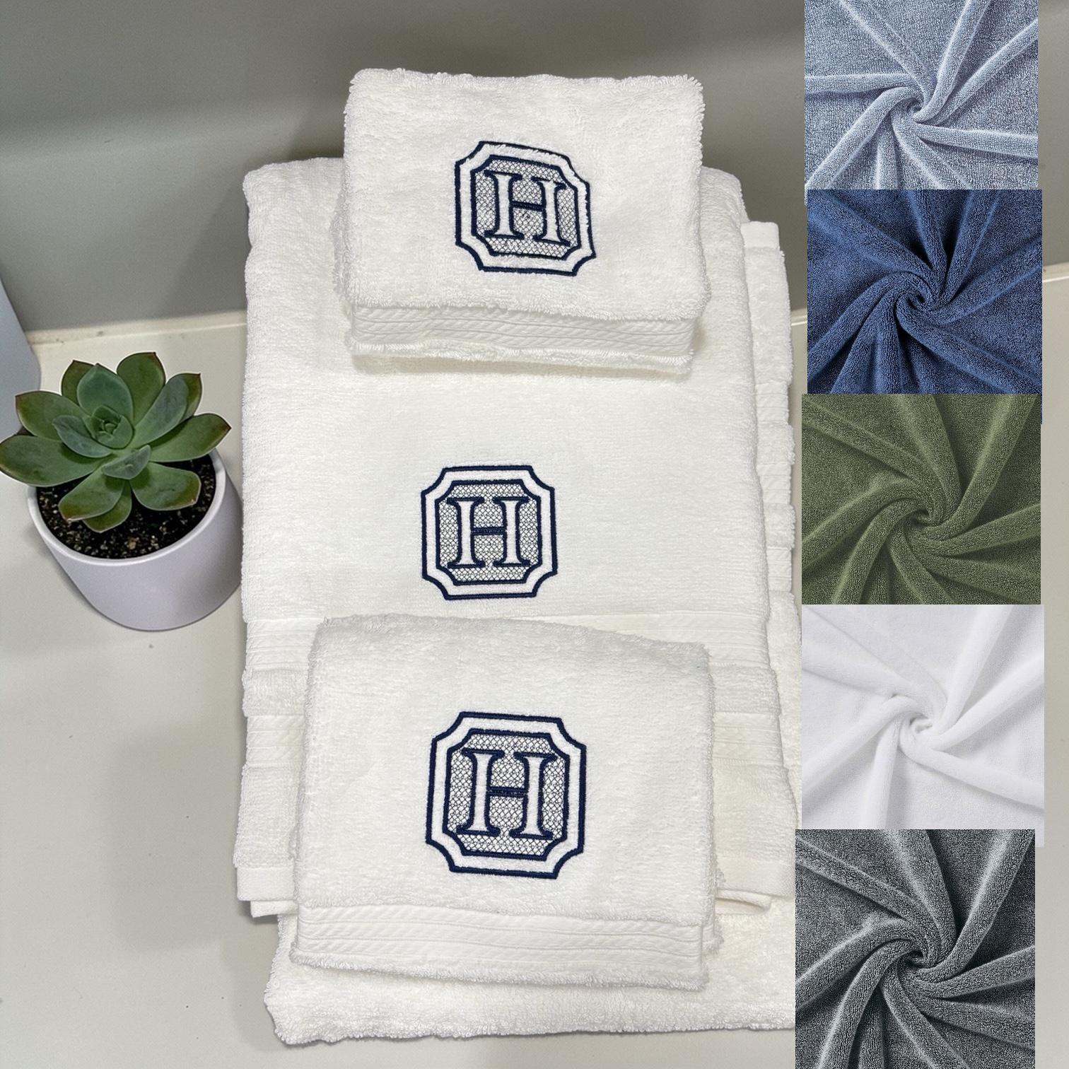 Monogram Letter Embroidered Towel or Towel Set Perfect Personalized Wedding Gift Embroidered Wedding Gift Bridal Shower Gift