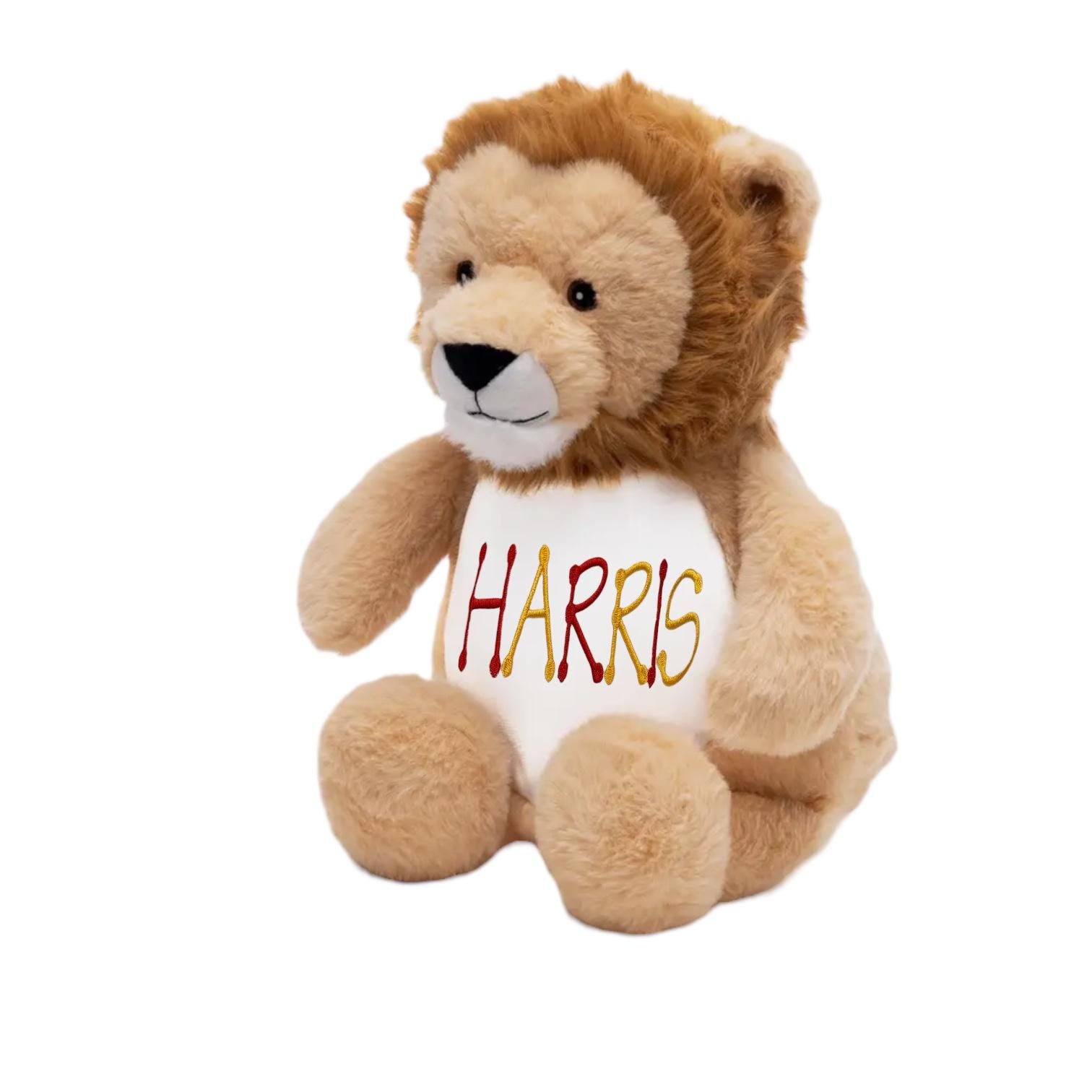 Personalized Lion Stuffed Animal with Removable Cover Custom Embroidered Name