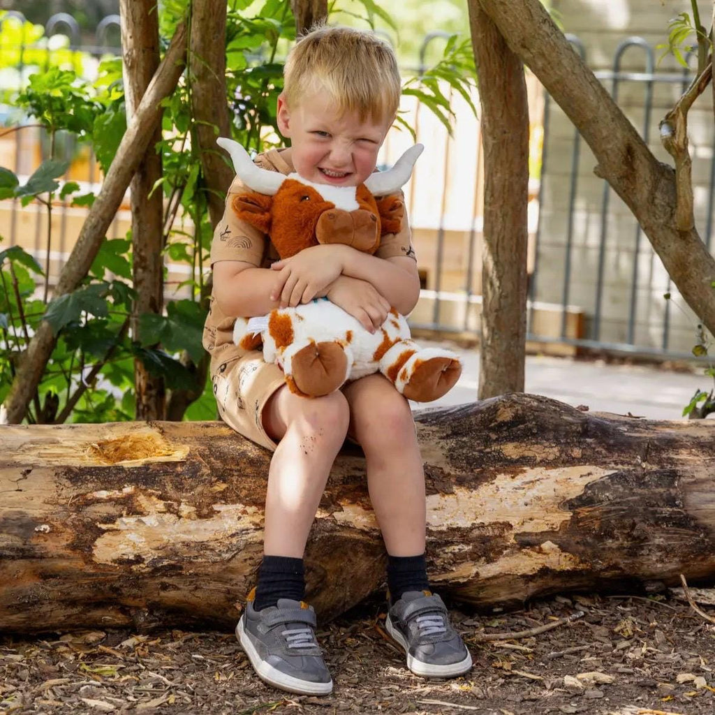 Cubbies Personalized Texas Longhorn Cow Stuffed Animal with Removable Cover Custom Embroidered Name on Belly