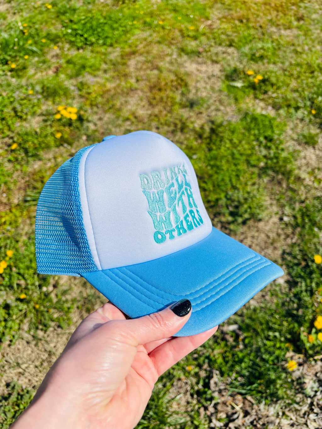 Drinks Well With Others Foam Front Ball Cap with Adjustable Snap Back