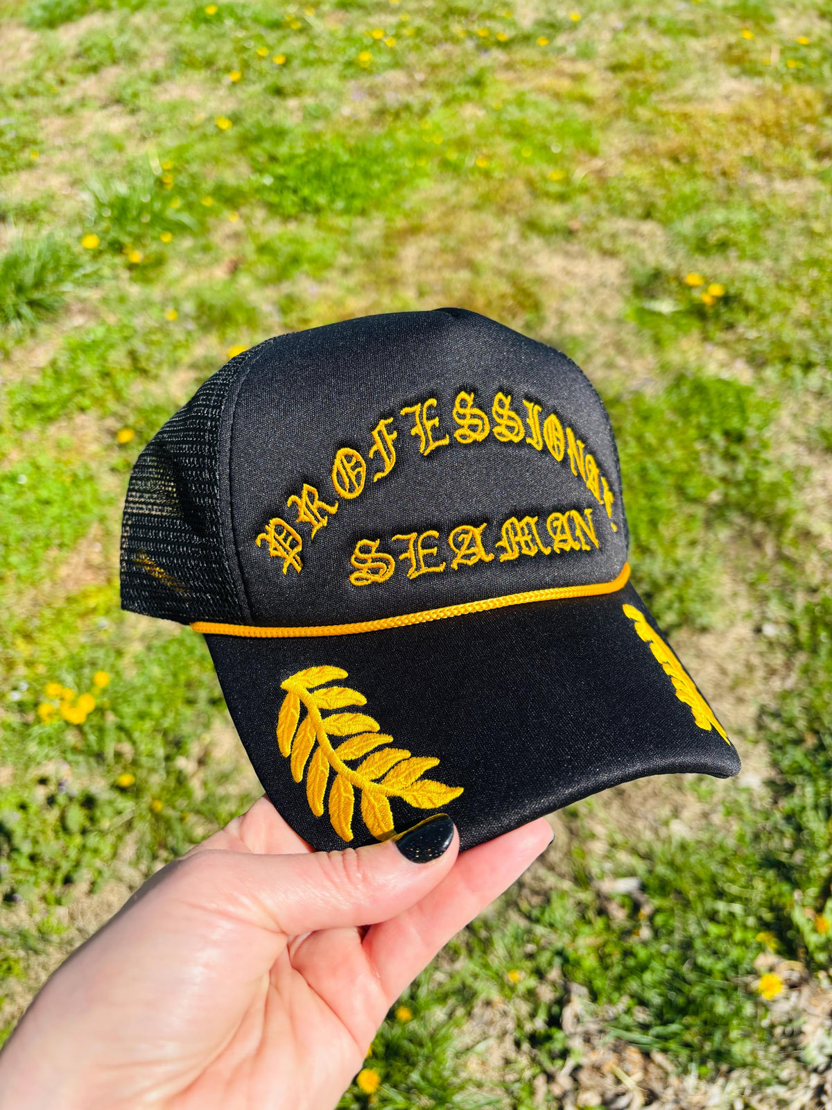 Professional Seaman Embroidered Trucker Hat, Beach Boat Lake Life Snapback