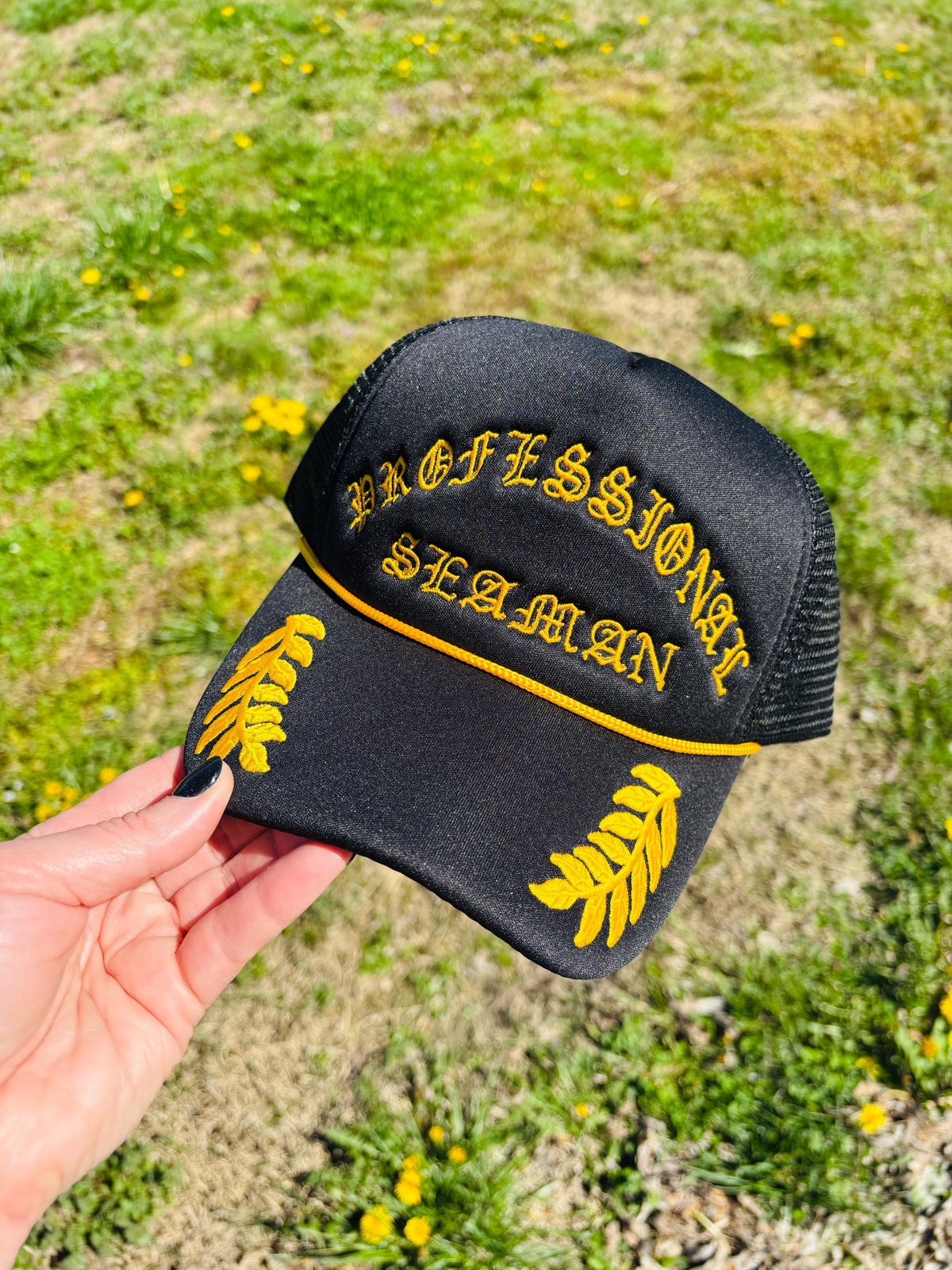 Professional Seaman Embroidered Trucker Hat, Beach Boat Lake Life Snapback