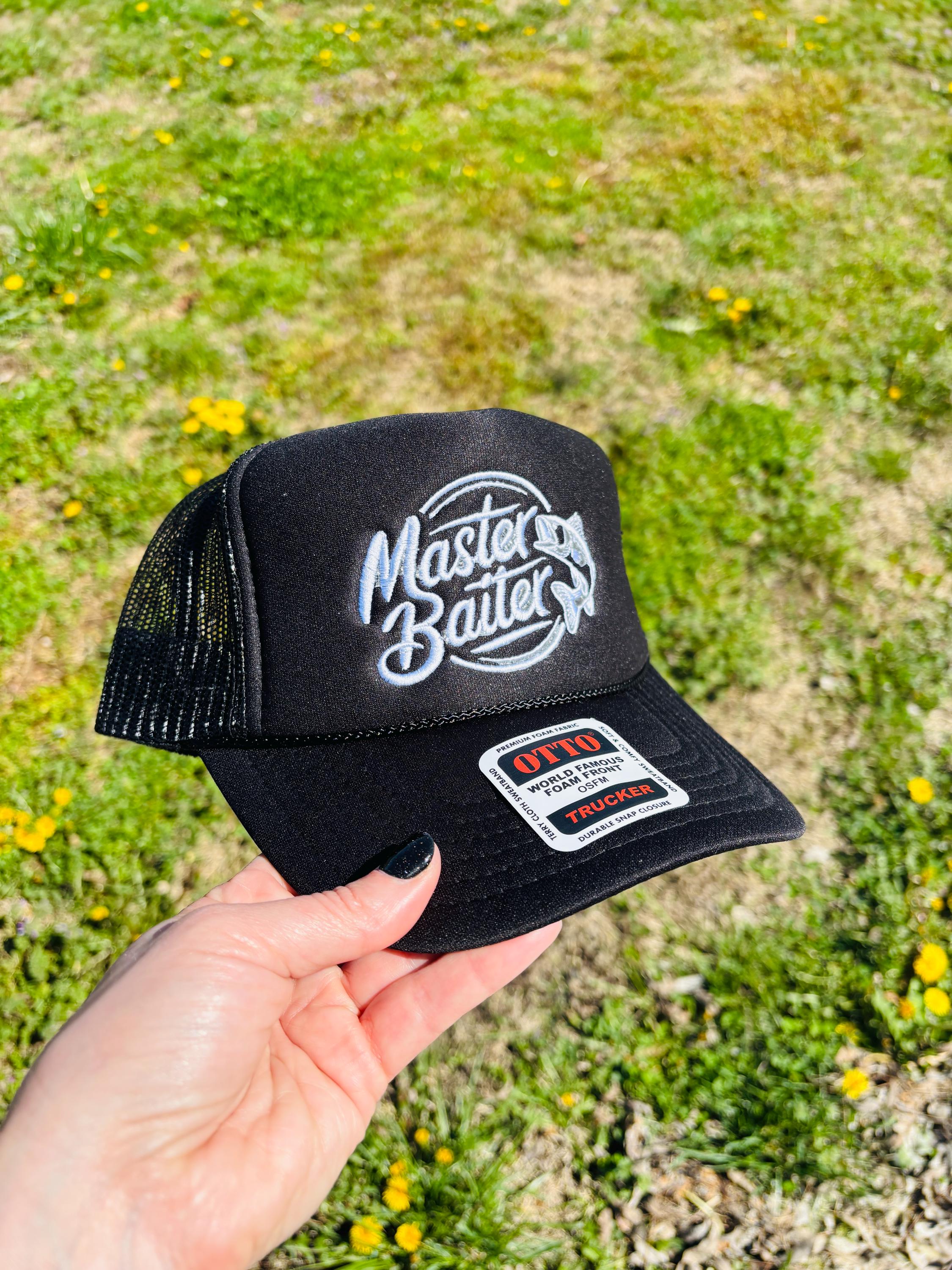 Master Baiter Fishing Hat Embroidered Foam Front Rope Trucker Hat with Adjustable Snap Back