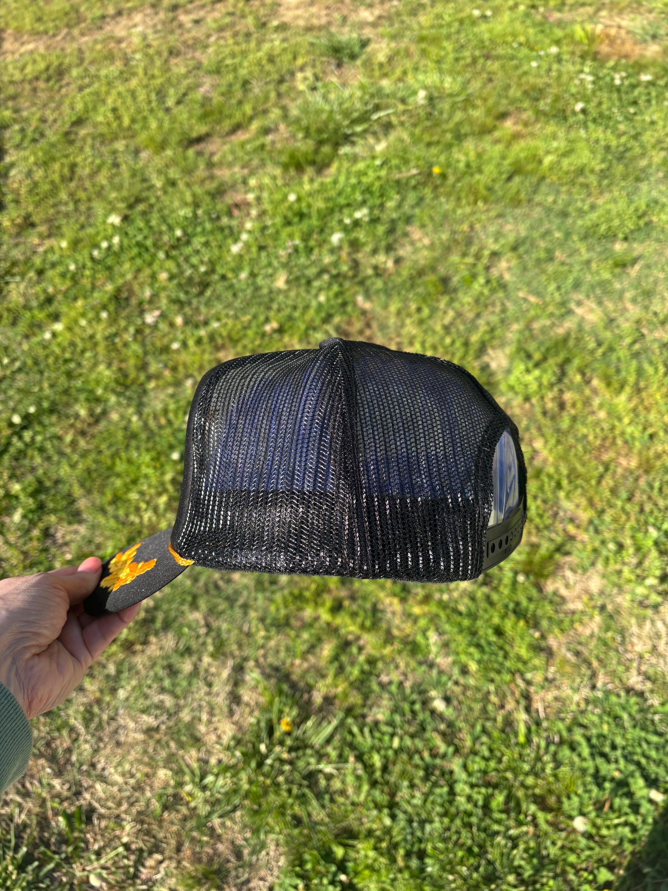 Embroidered Trucker Hat: Captain Save A Hoe, Adjustable Snapback, Rope Detail