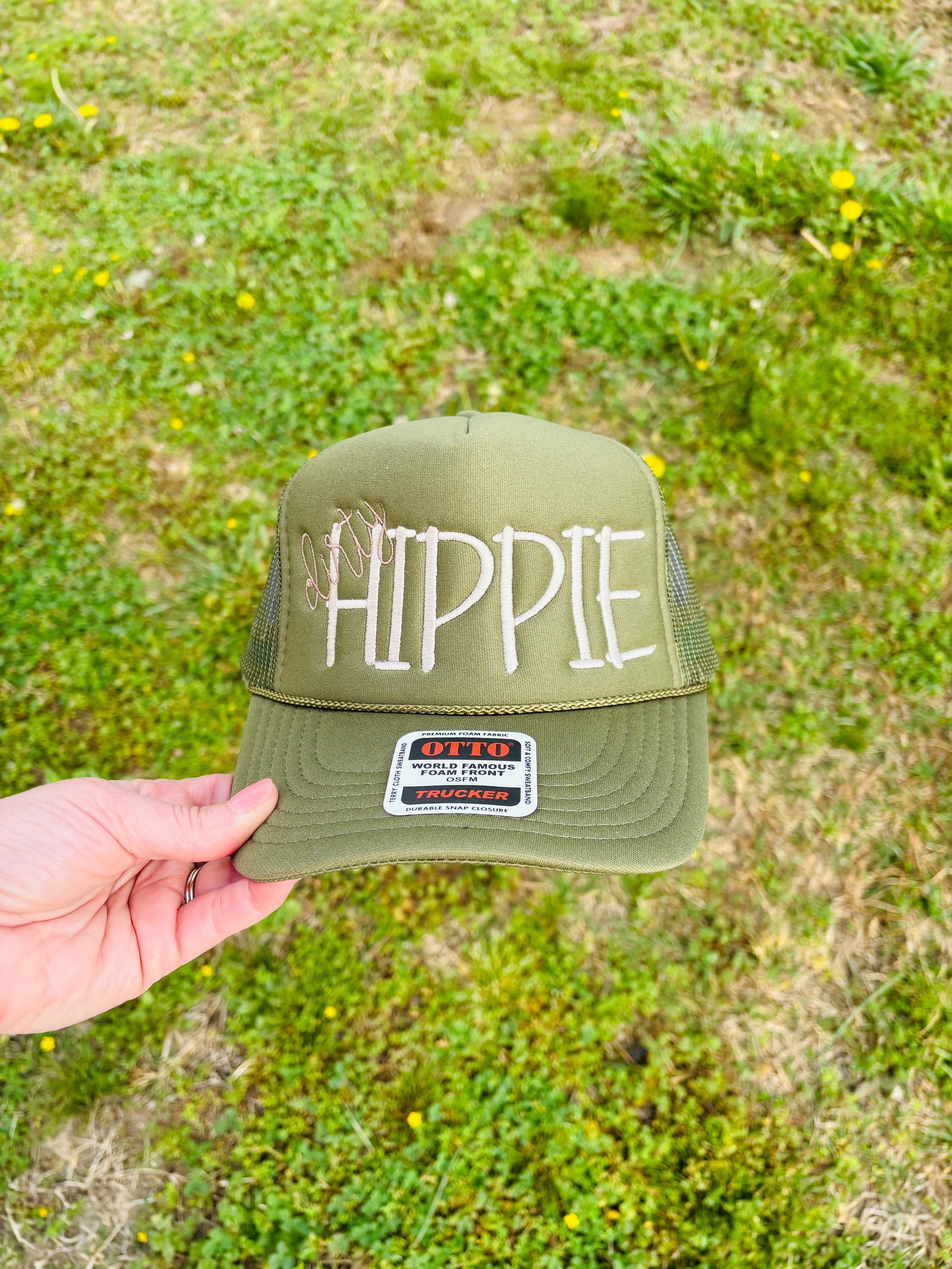 Choose Your Hat Style Hippie or Dirty Hippie Foam Front Rope Trucker Hat with Adjustable Snap Back