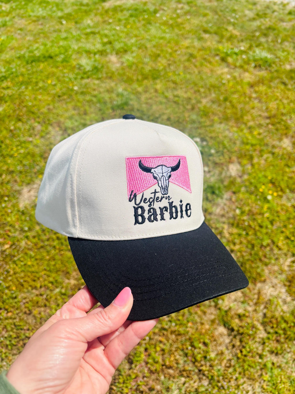 Western Barbie Embroidered Cowgirl Hat Ball Cap  Adjustable Snap Back Hat