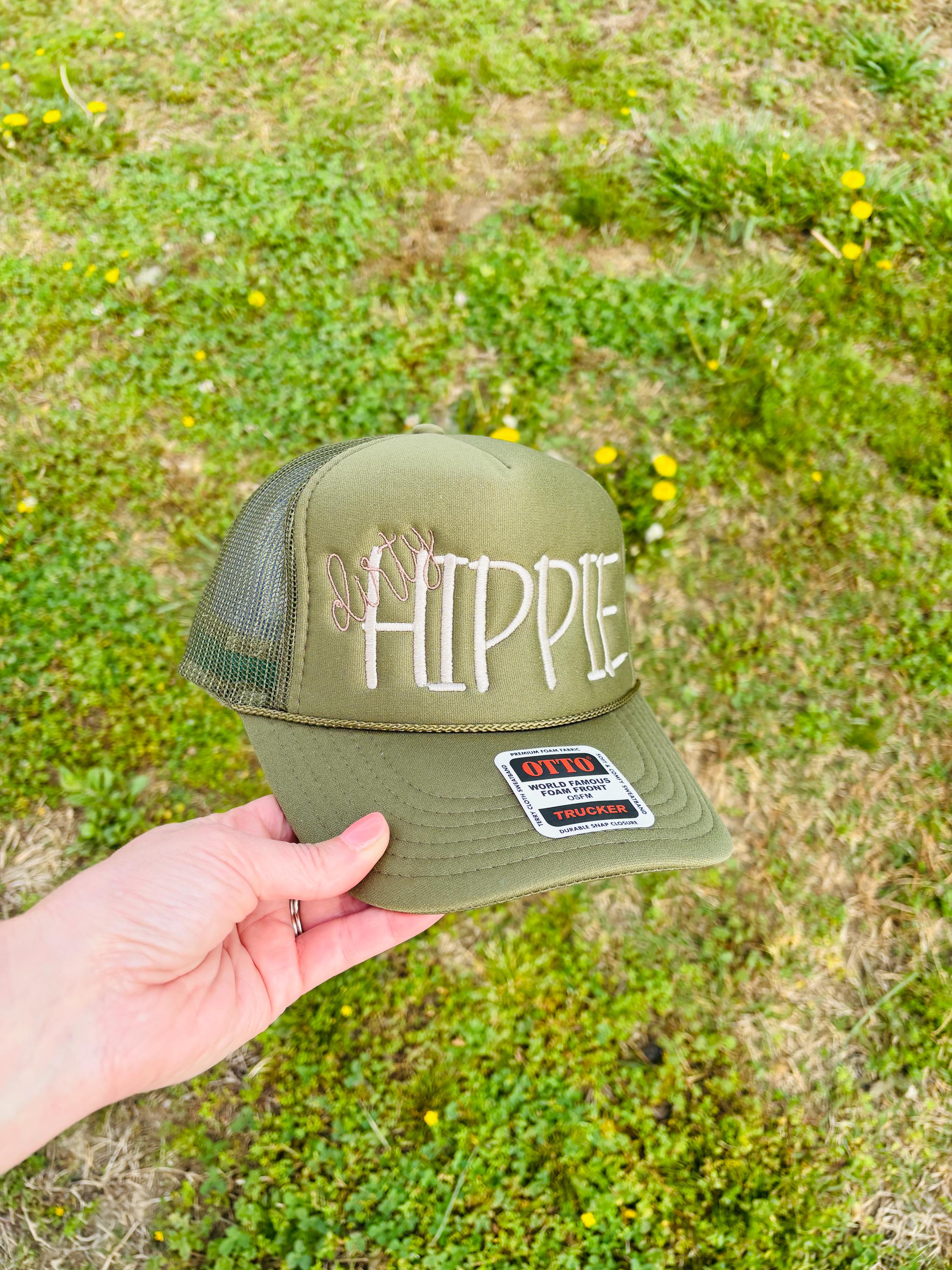 Choose Your Hat Style Hippie or Dirty Hippie Foam Front Rope Trucker Hat with Adjustable Snap Back