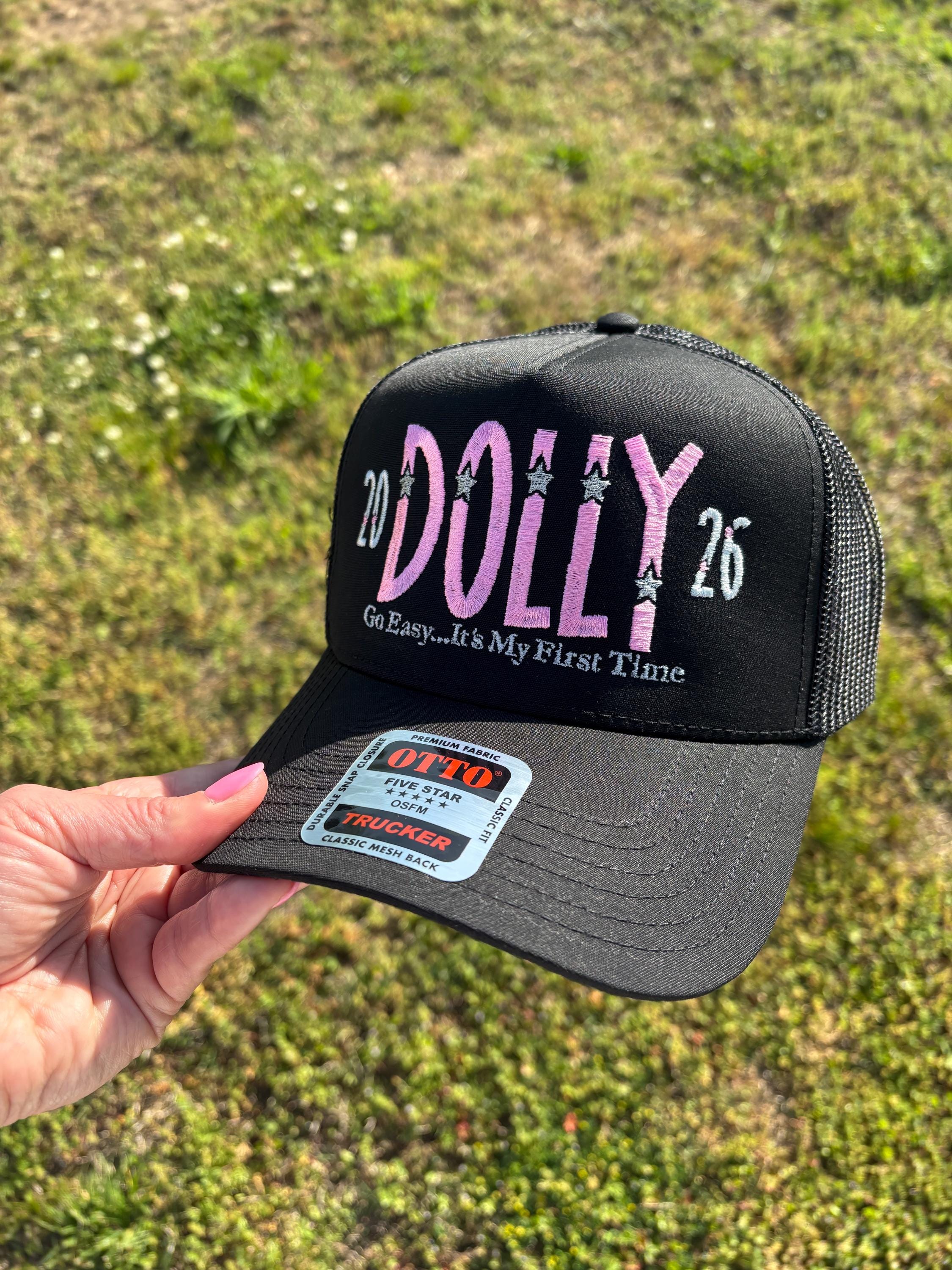 Choose Your Hat Style Dolly Trucker Hat with Adjustable Snap Back