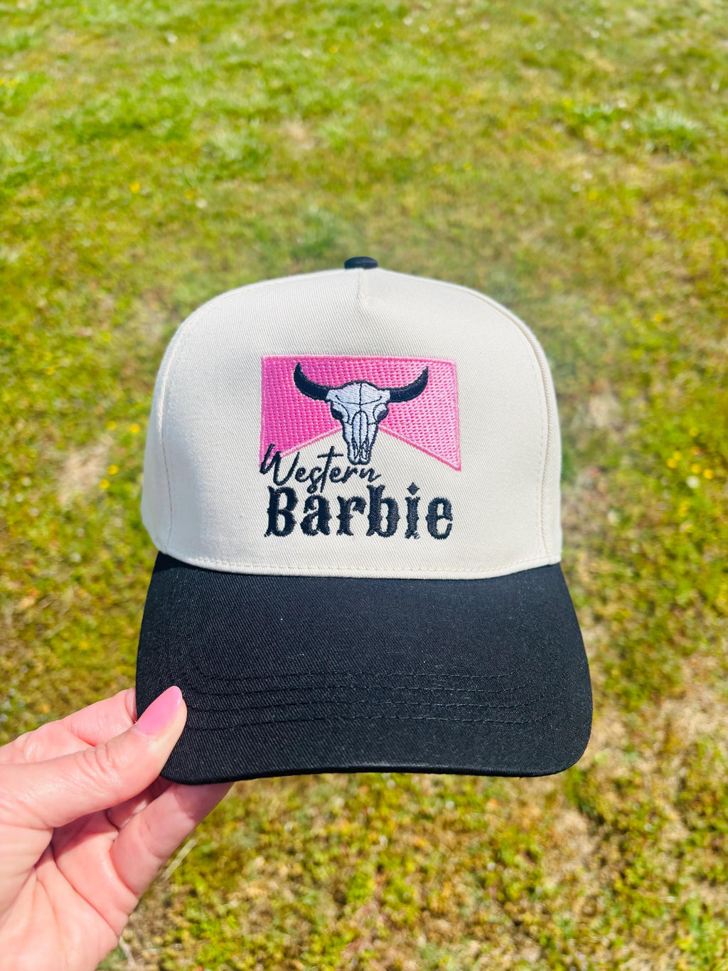 Western Barbie Embroidered Cowgirl Hat Ball Cap  Adjustable Snap Back Hat