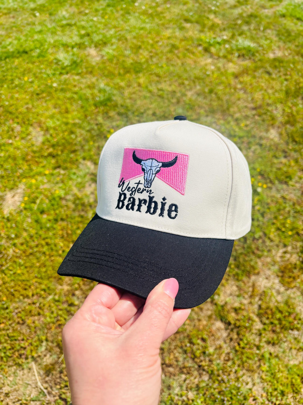 Western Barbie Embroidered Cowgirl Hat Ball Cap  Adjustable Snap Back Hat