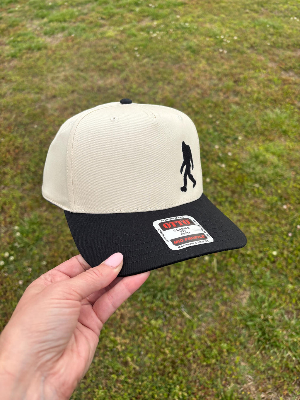 Embroidered Sasquatch Ball Cap Choose Your Bill and Thread Color  Bigfoot Hat Adjustable Snap Back