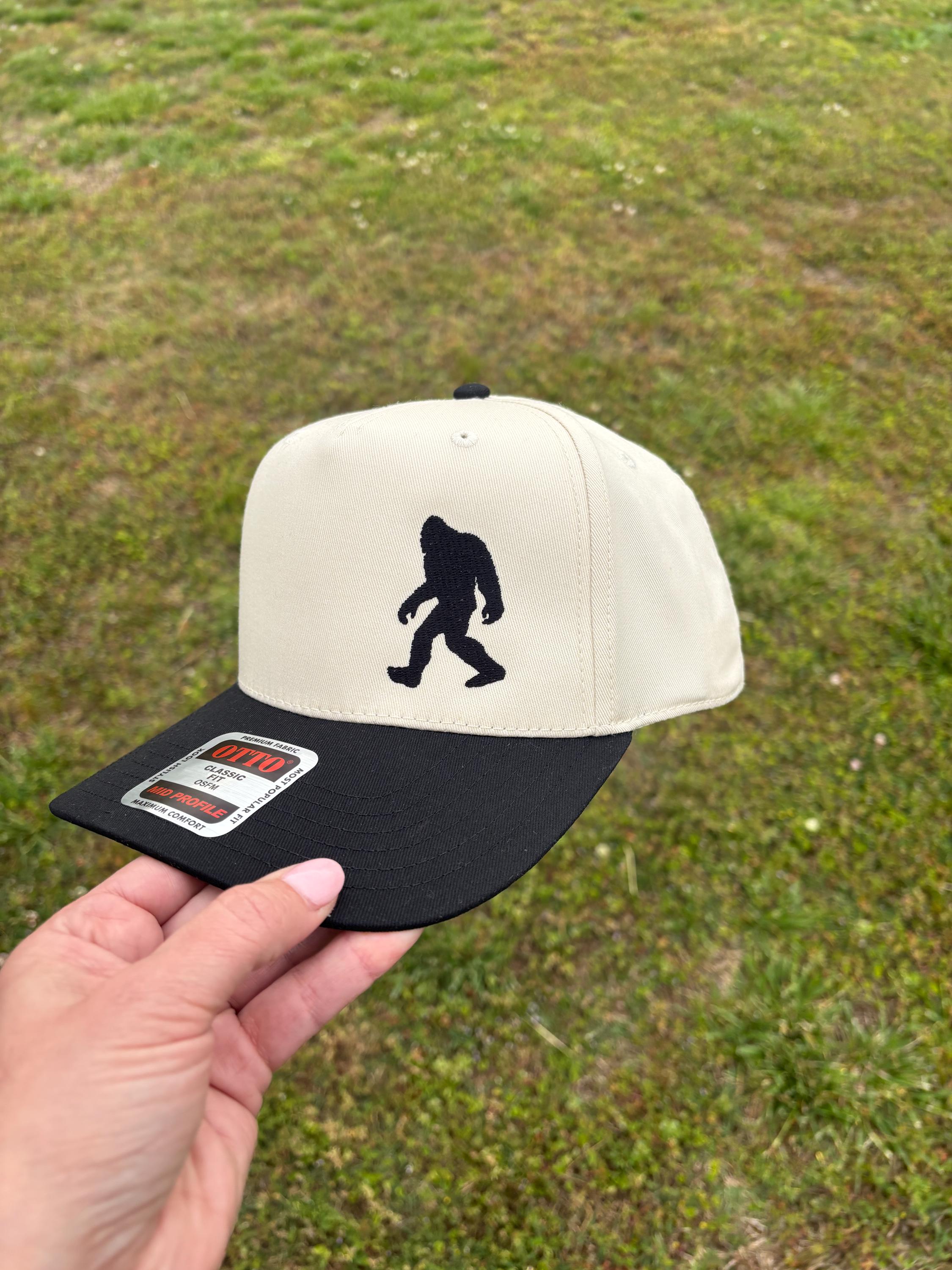 Embroidered Sasquatch Ball Cap Choose Your Bill and Thread Color  Bigfoot Hat Adjustable Snap Back